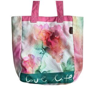 Papyrus Floral Watercolor Love Life Tote Bag Travel shoulder Canvas